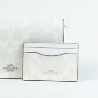 Coach Boxed Anna Foldover Clutch Crossbody And Card Case Set In Signature Canvas - imagem 2
