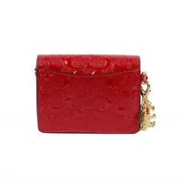 Coach Boxed Mini Wallet On A Chain In Signature Canvas Vermelha - imagem 3