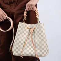 Louis Vuitton Damier Azur Braided Neonoe MM Peach Cream - imagem 2