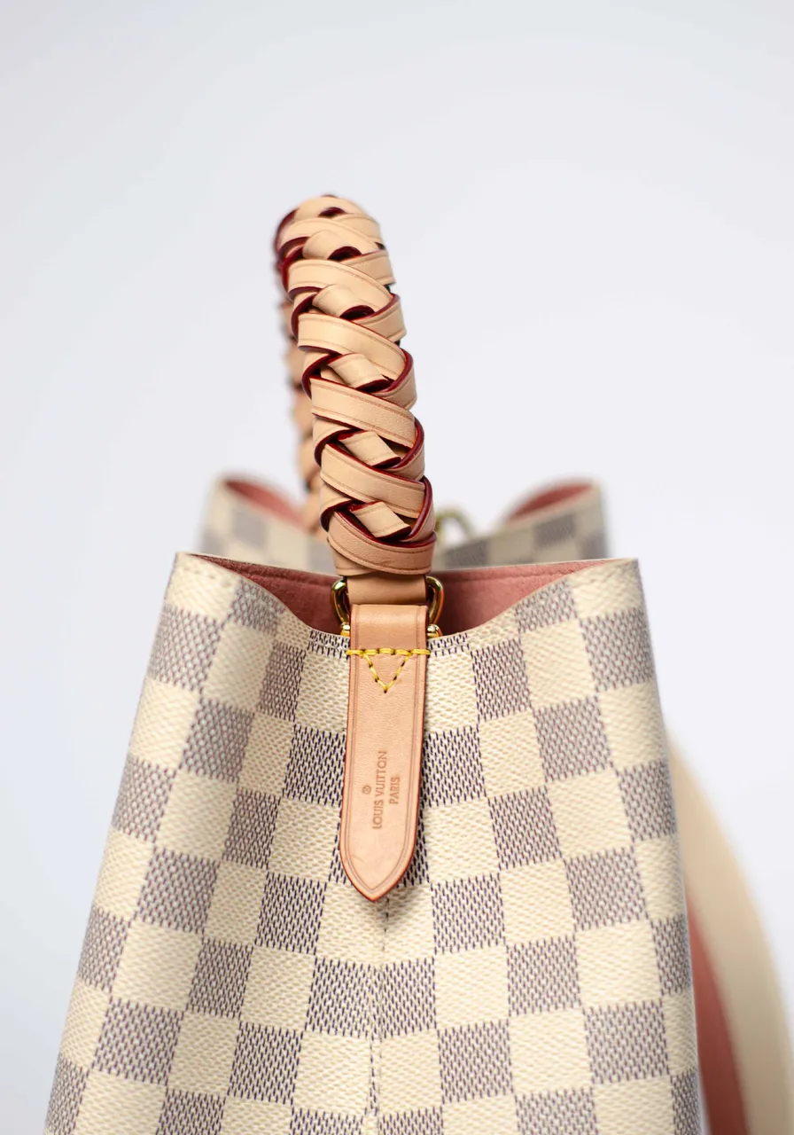 Louis Vuitton Damier Azur Braided Neonoe MM Peach Cream