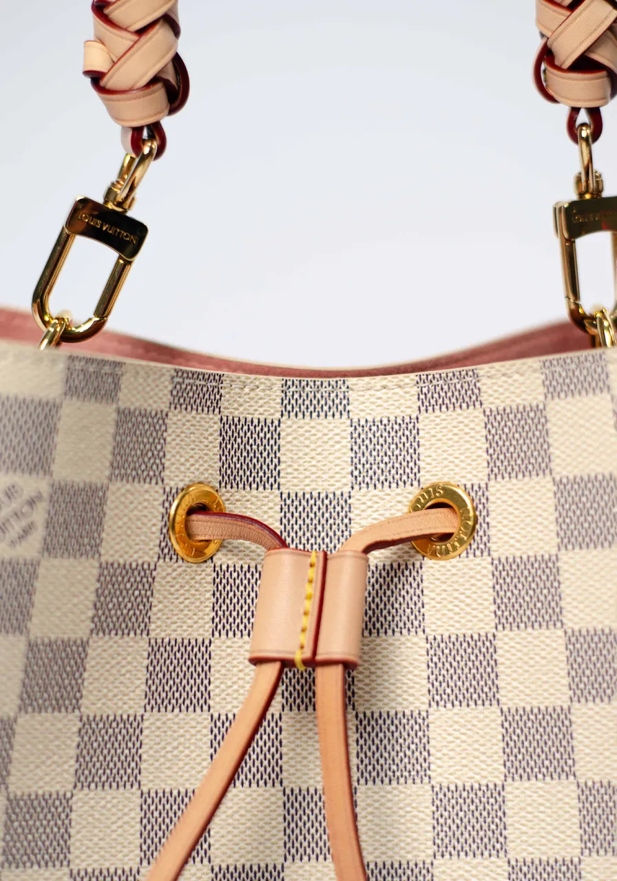 Louis Vuitton Damier Azur Braided Neonoe MM Peach Cream