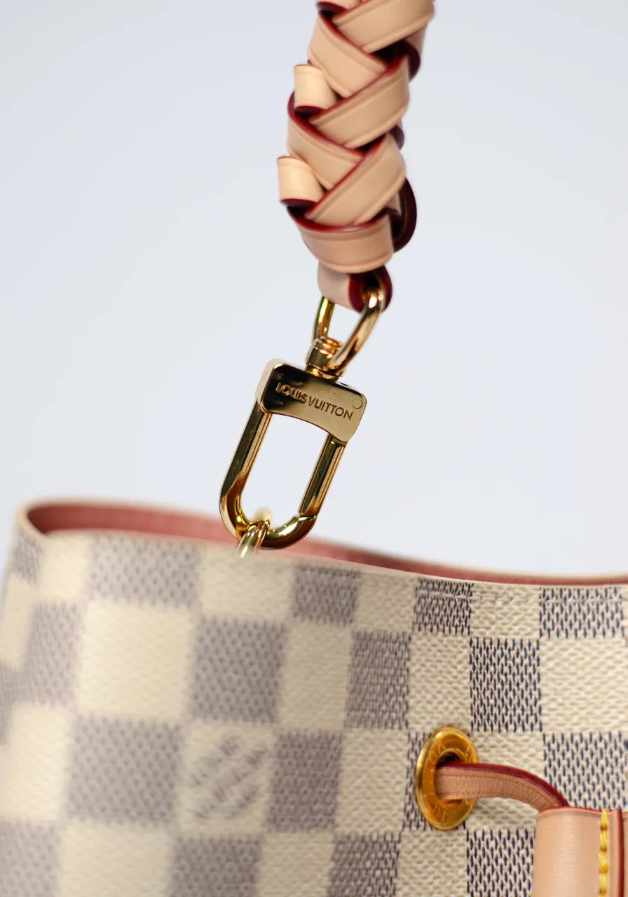 Louis Vuitton Damier Azur Braided Neonoe MM Peach Cream
