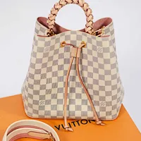 Louis Vuitton Damier Azur Braided Neonoe MM Peach Cream - imagem 3