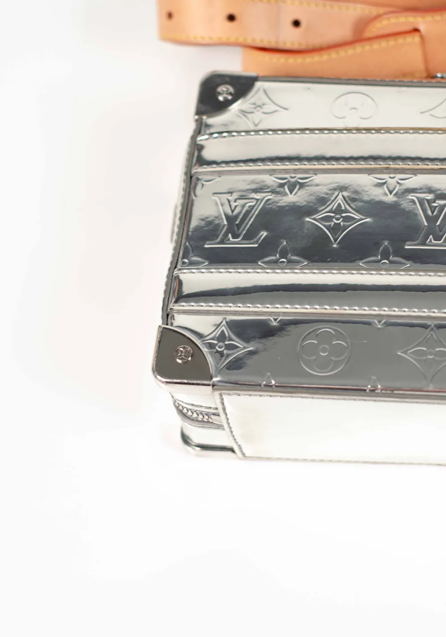 Louis Vuitton Monogram Mirror Handle Trunk Silver 