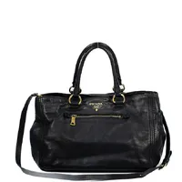 Prada Black Leather Tote Bag - imagem 1