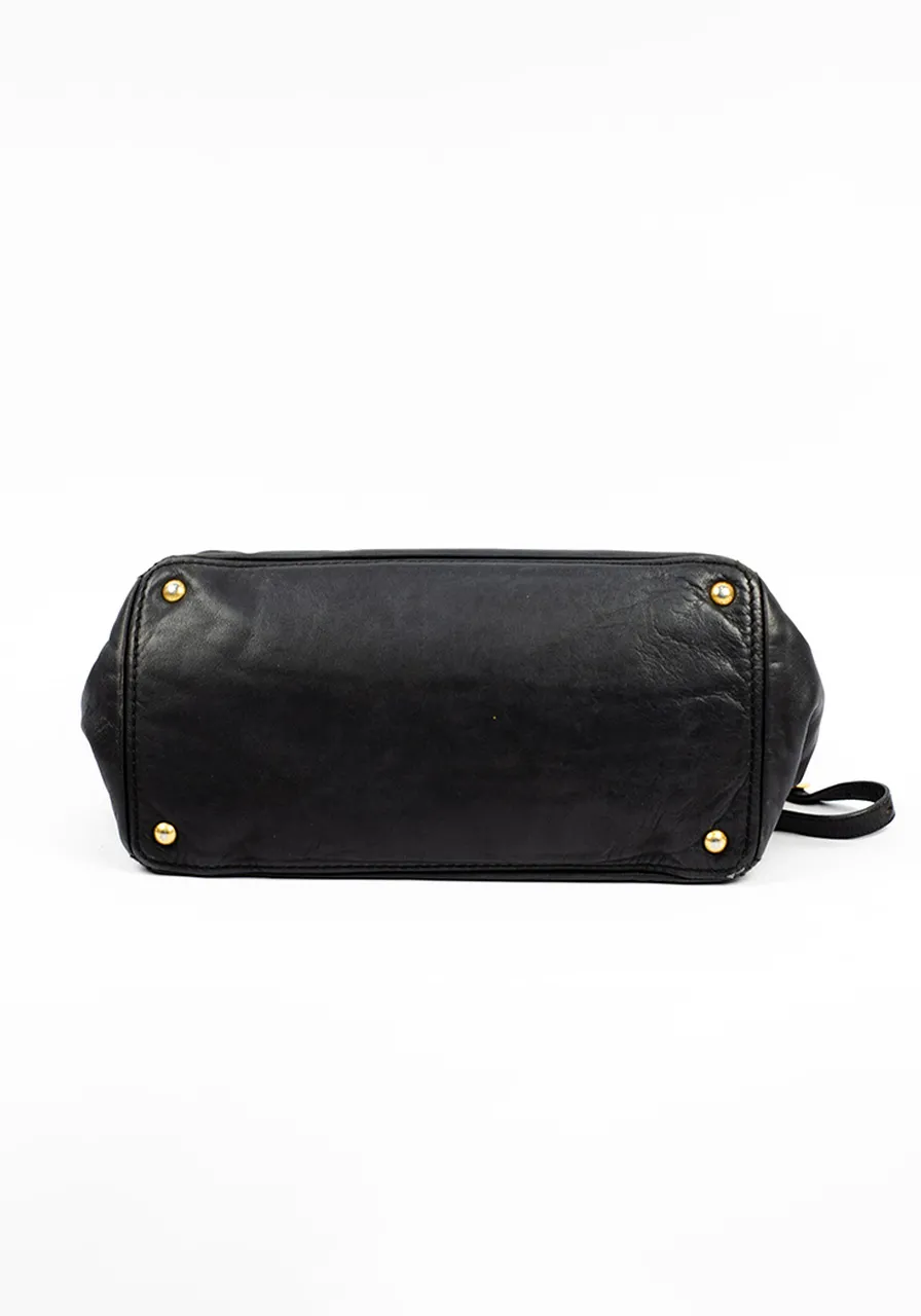Prada Black Leather Tote Bag
