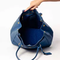 Prada Blue Vitello Daino Shopper - imagem 5