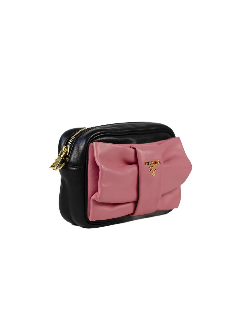 Prada Nappa Fiocco Bow Crossbody Clutch 