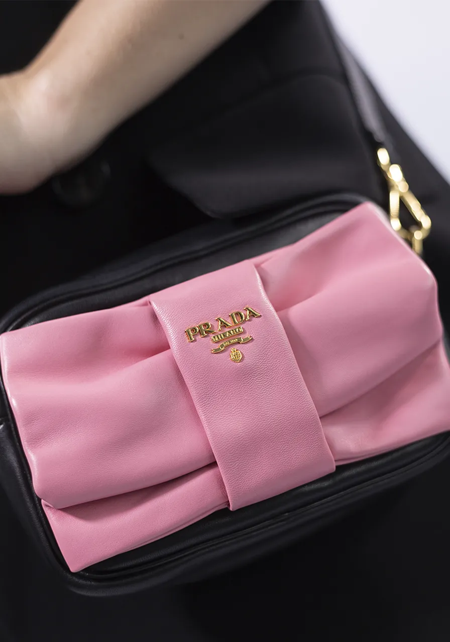 Prada Nappa Fiocco Bow Crossbody Clutch 
