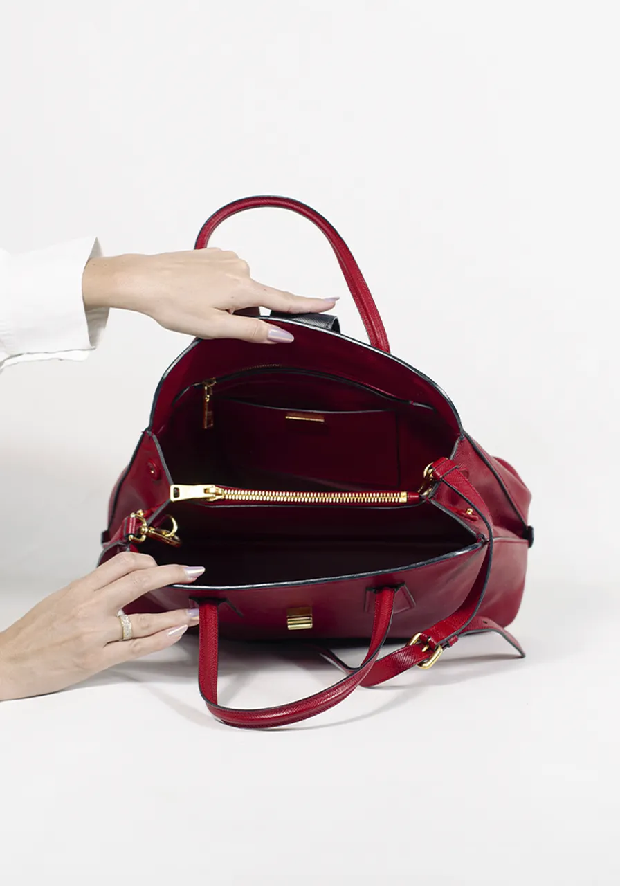 Prada Double Handle Saffiano Cuir