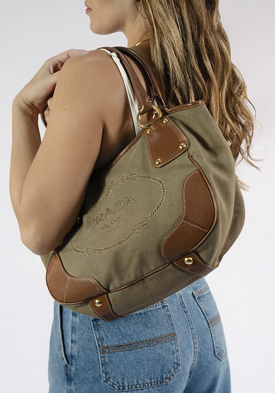 Prada Jacquard Logo Bag 