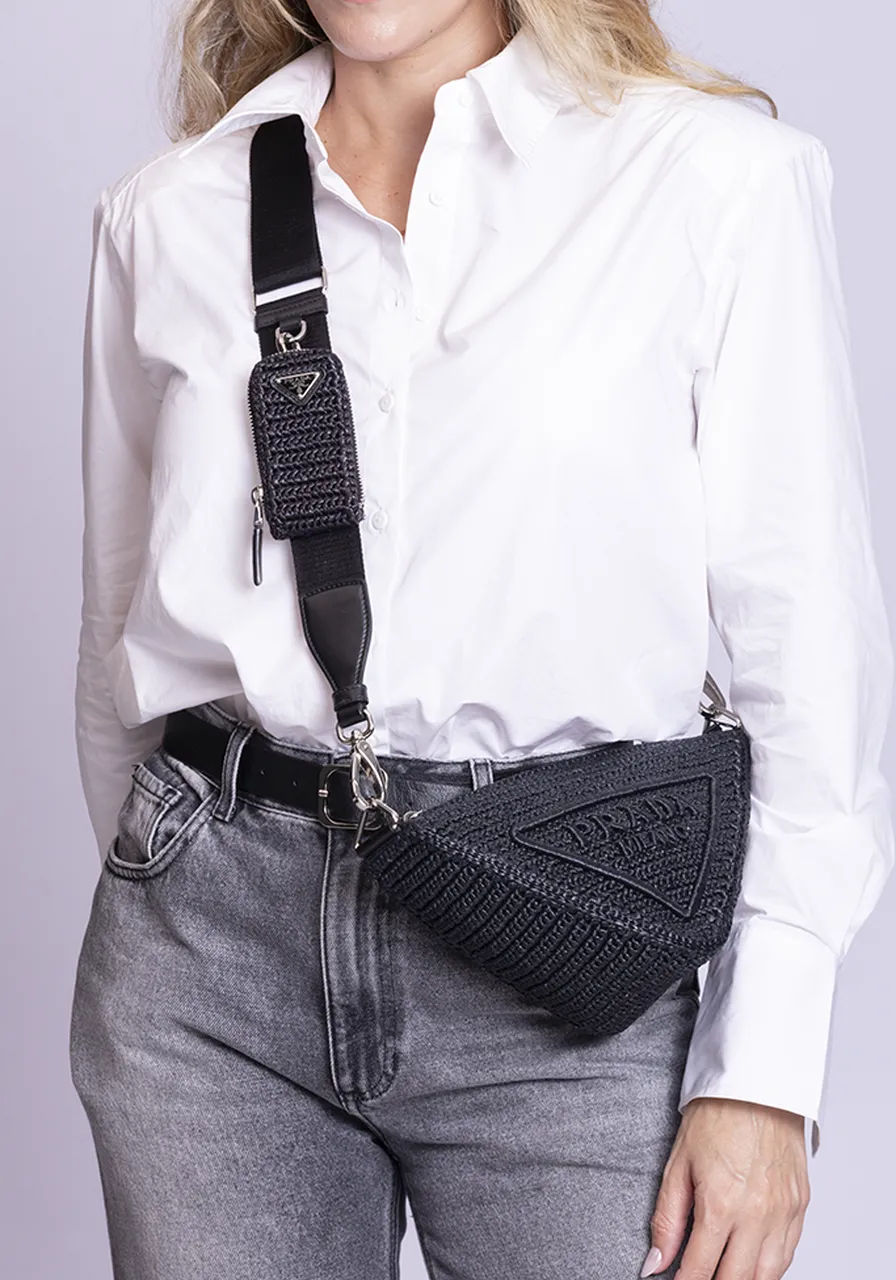 Prada Triangle Raffia 