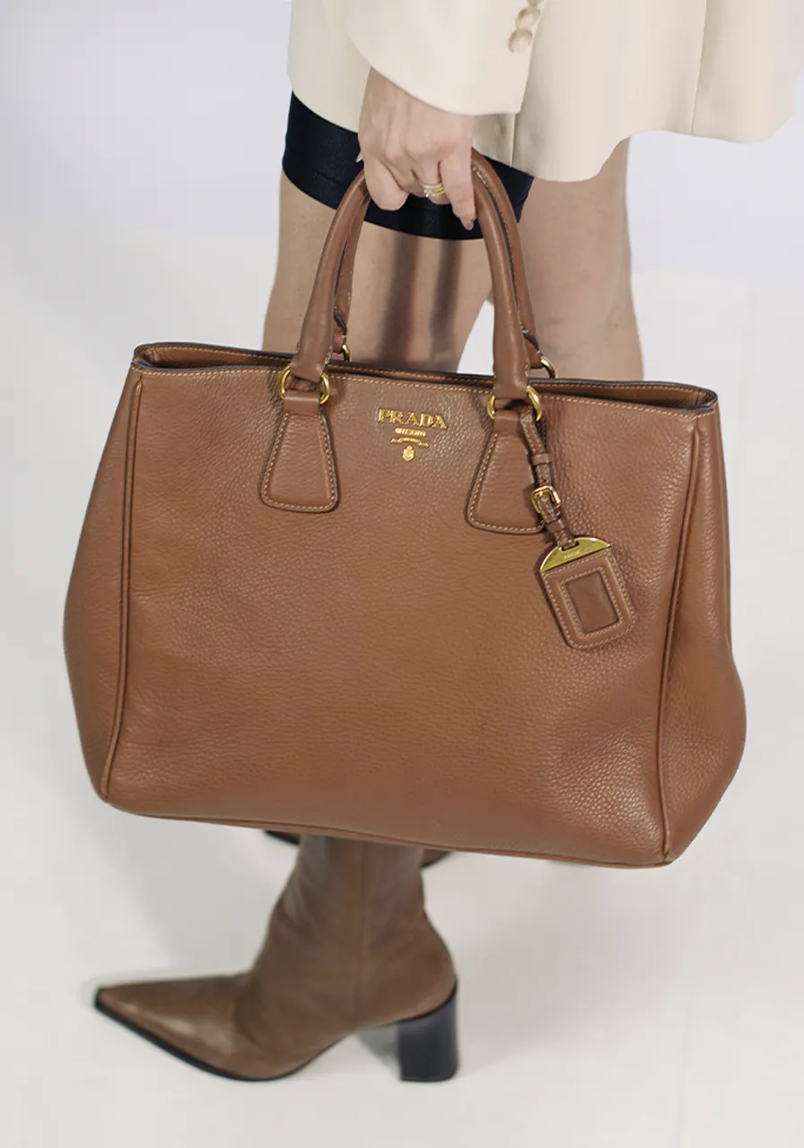 Prada Vitello Daino Open Tote 