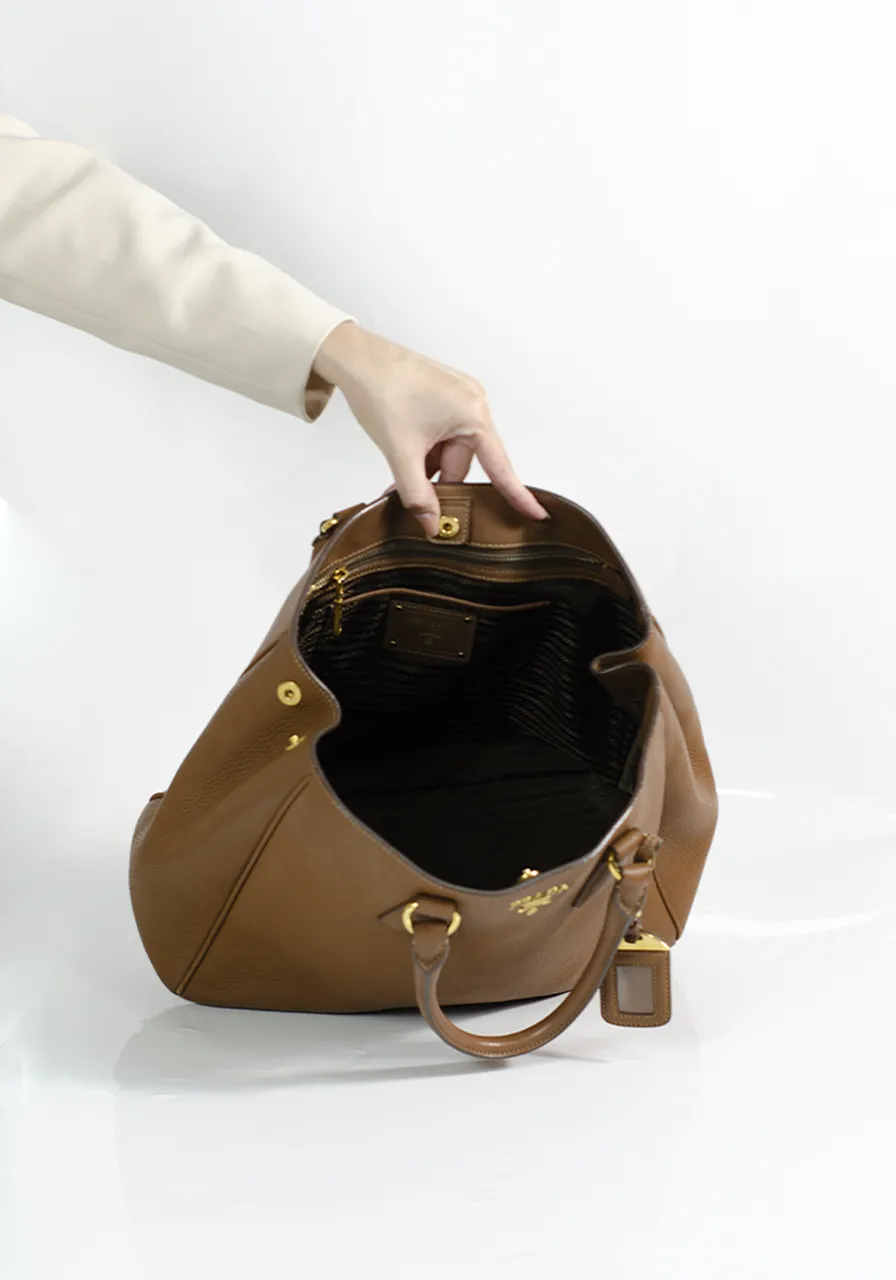 Prada Vitello Daino Open Tote 