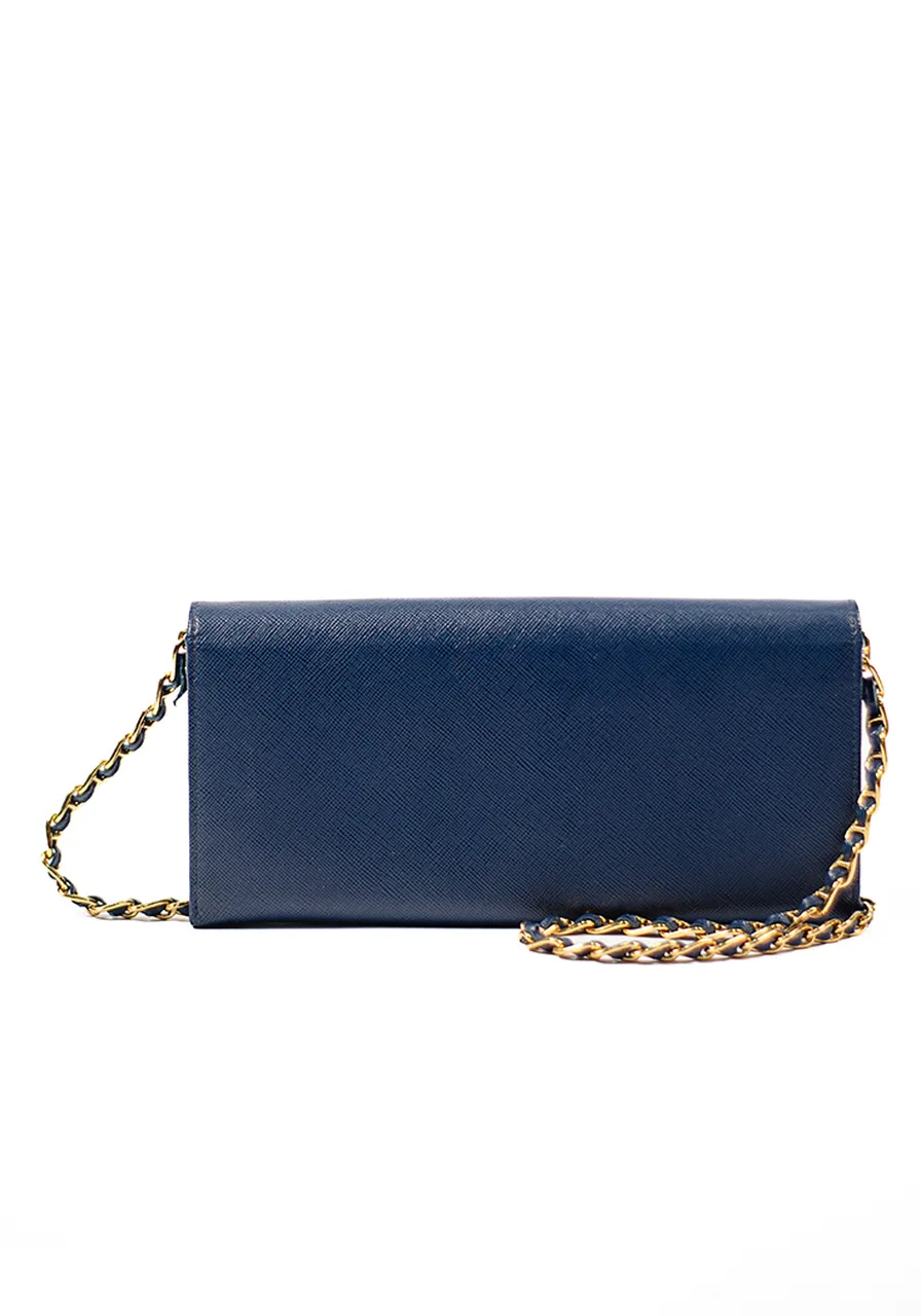 Prada Blue Saffiano Wallet 