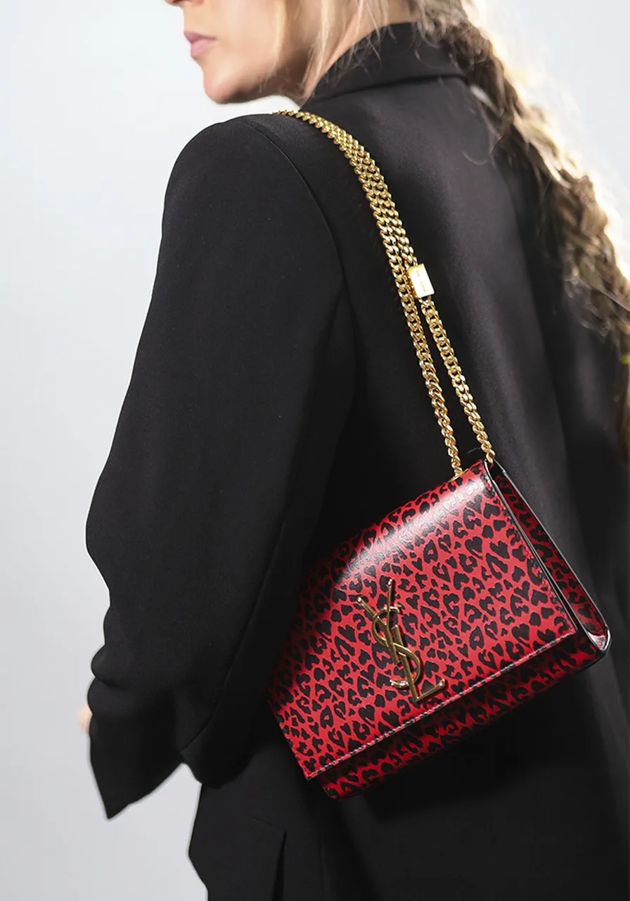 Saint Laurent Small Kate Leopard