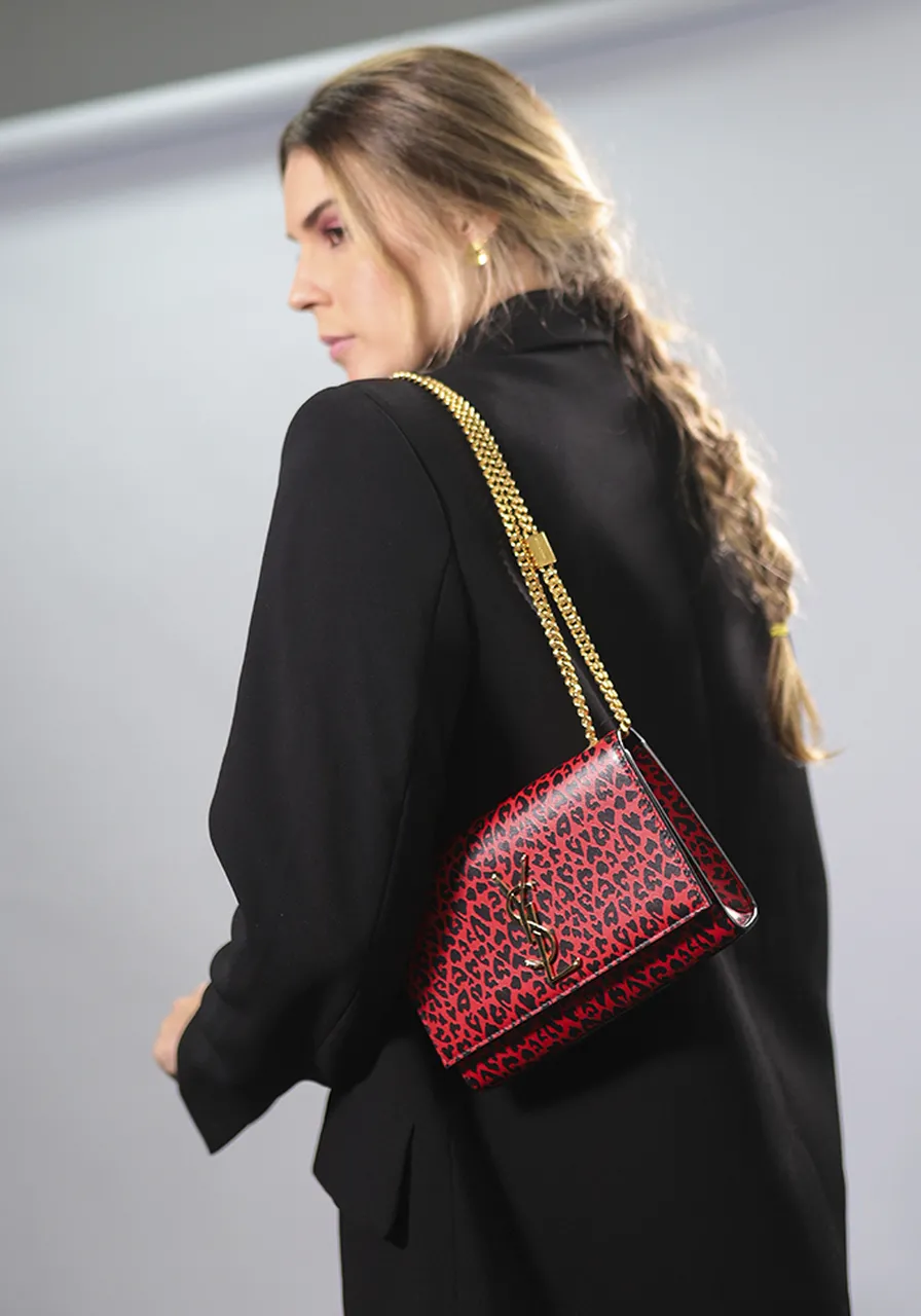 Saint Laurent Small Kate Leopard