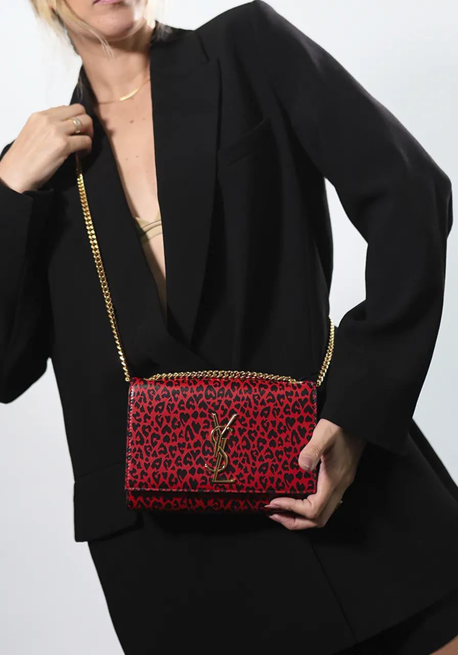 Saint Laurent Small Kate Leopard