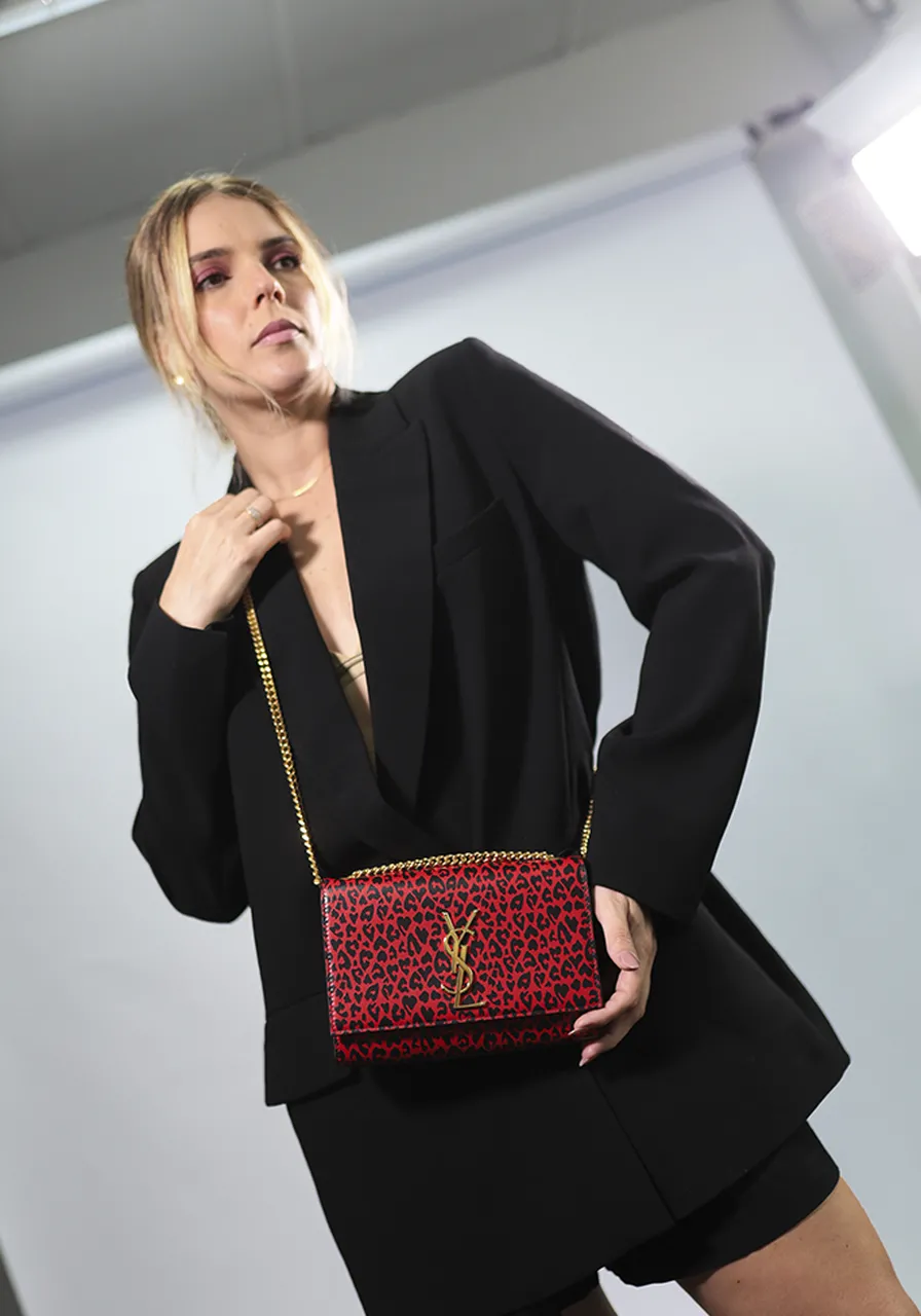Saint Laurent Small Kate Leopard