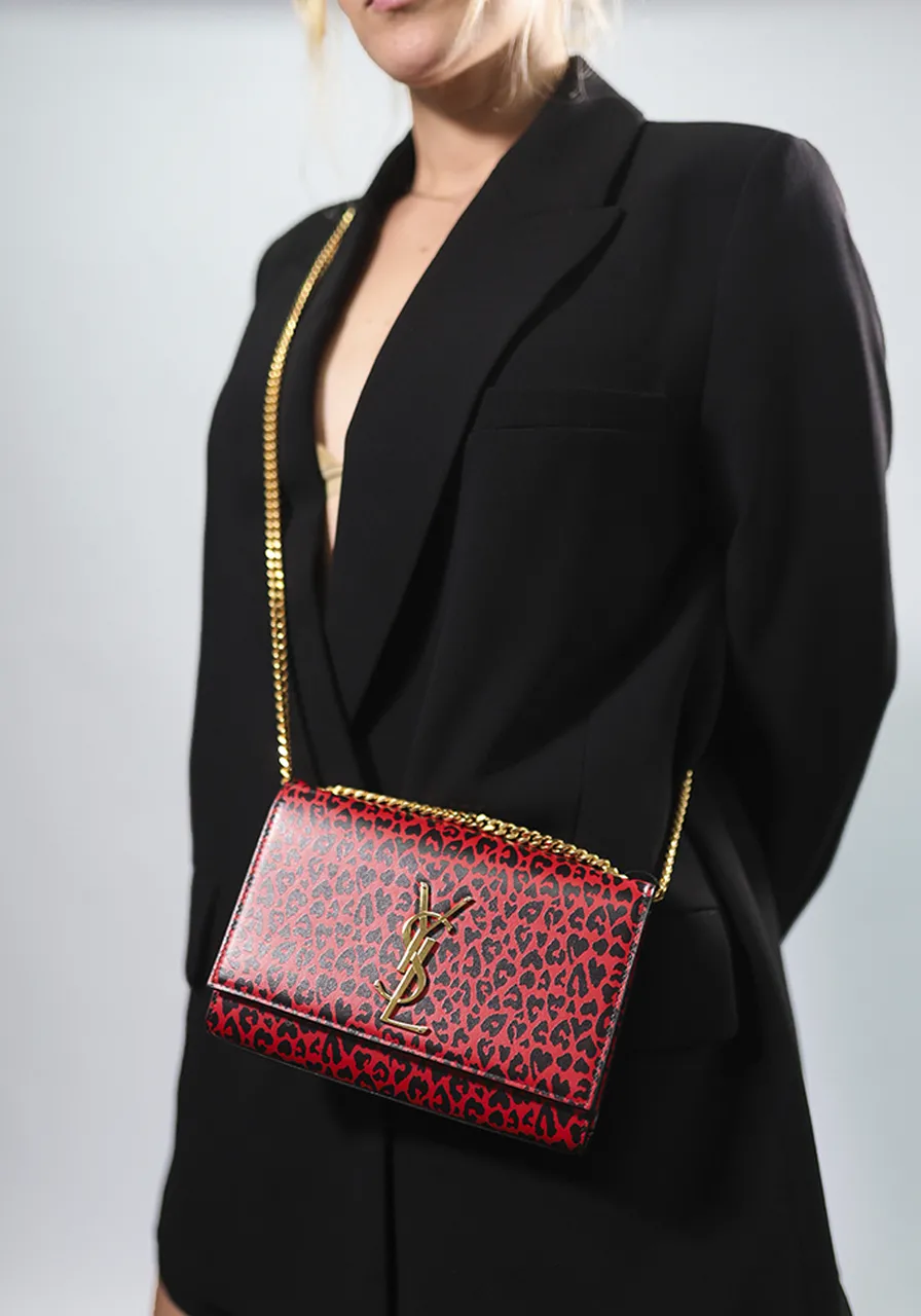 Saint Laurent Small Kate Leopard