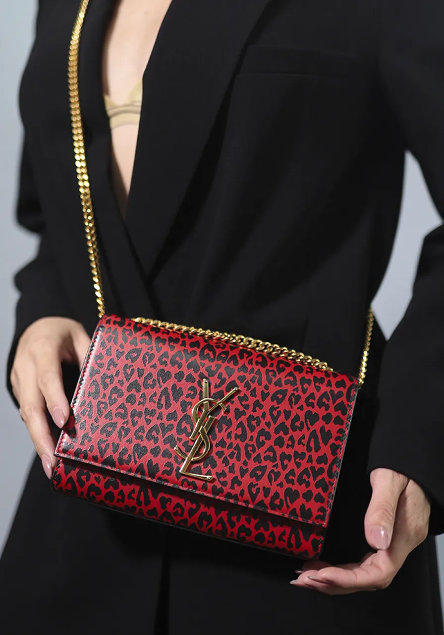 Saint Laurent Small Kate Leopard