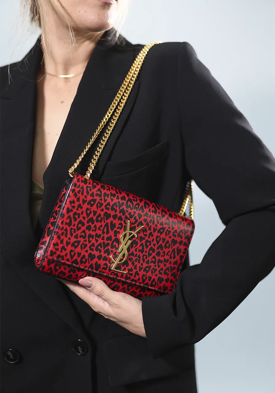 Saint Laurent Small Kate Leopard