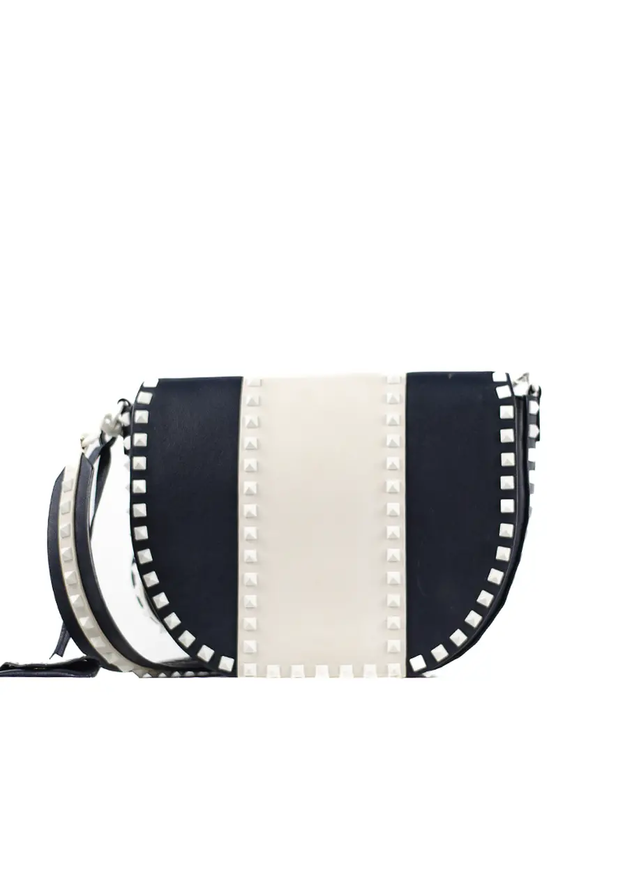 Valentino Free Rockstud Saddle Couro Bicolor