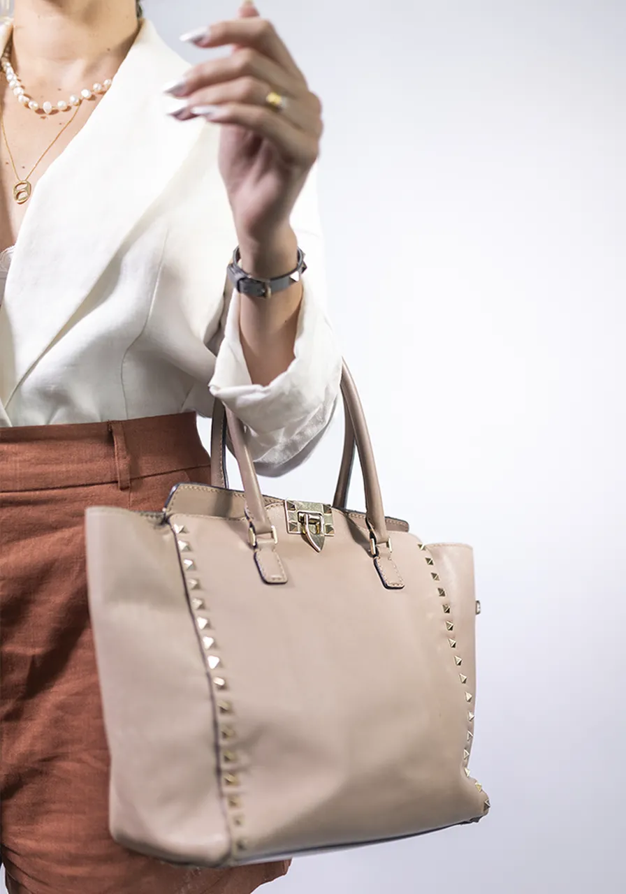 Valentino Small Rockstud Tote 