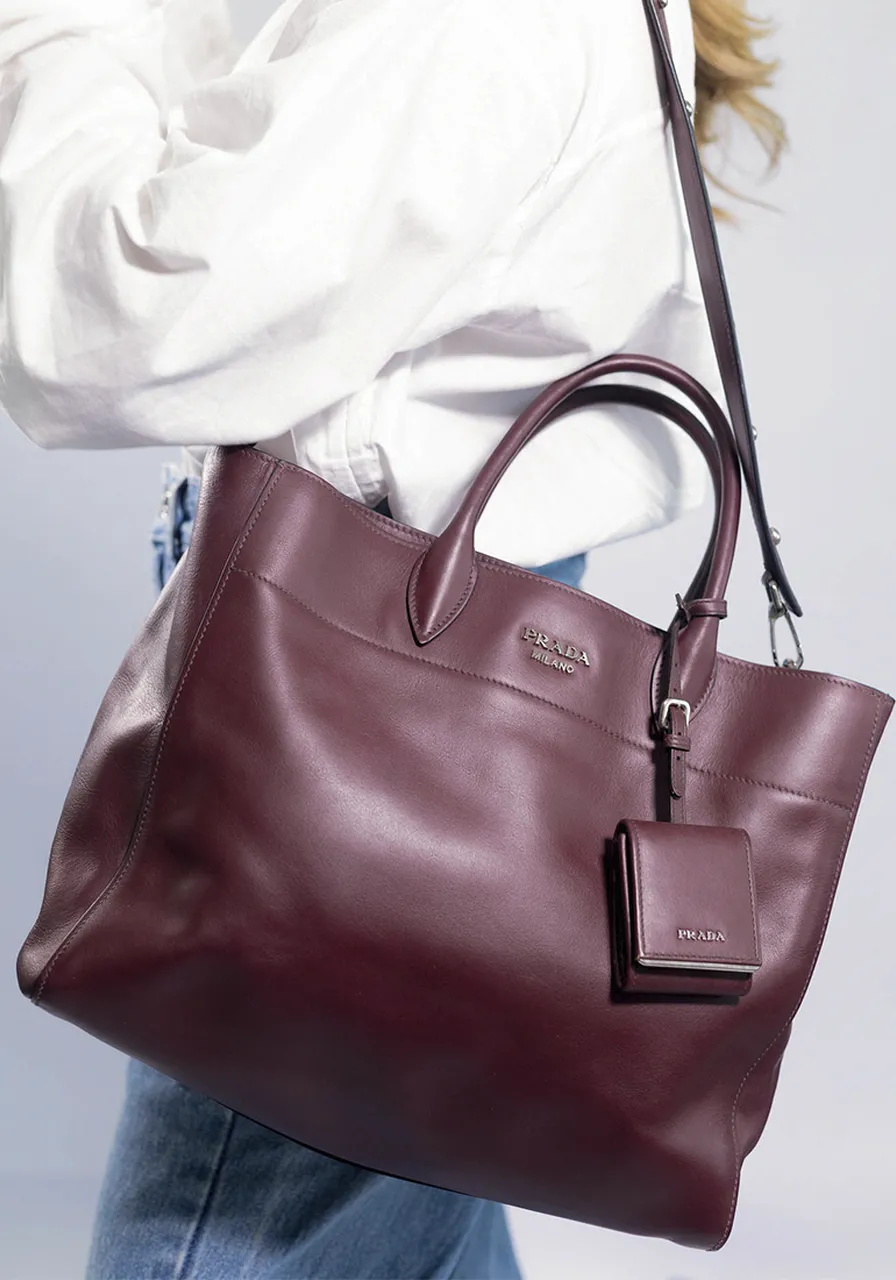 Prada Vittelo Lux Tote Vinho