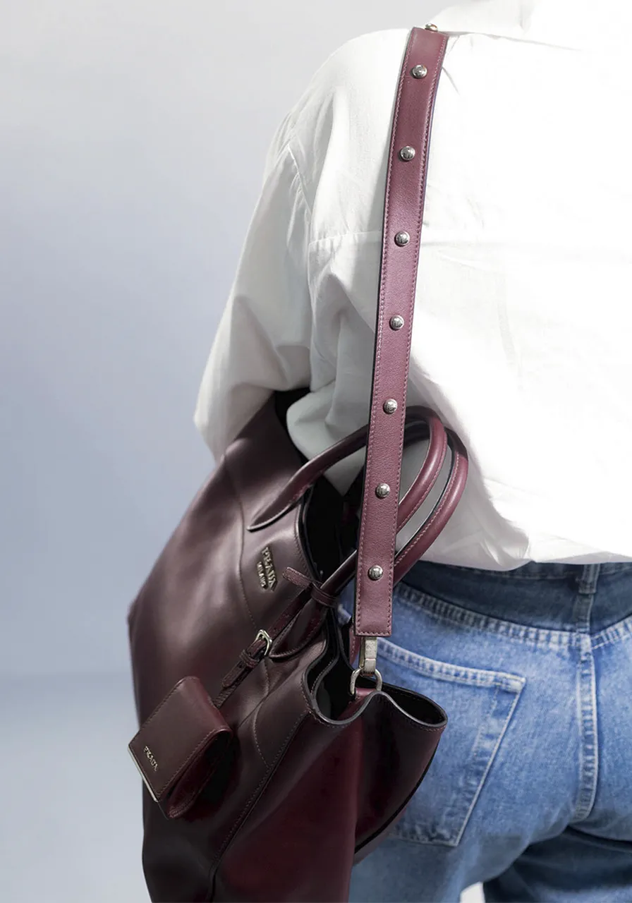 Prada Vittelo Lux Tote Vinho