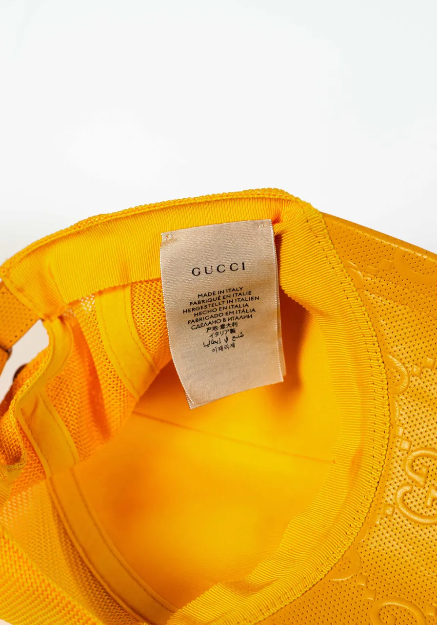 Boné Leather Gucci Monogram 