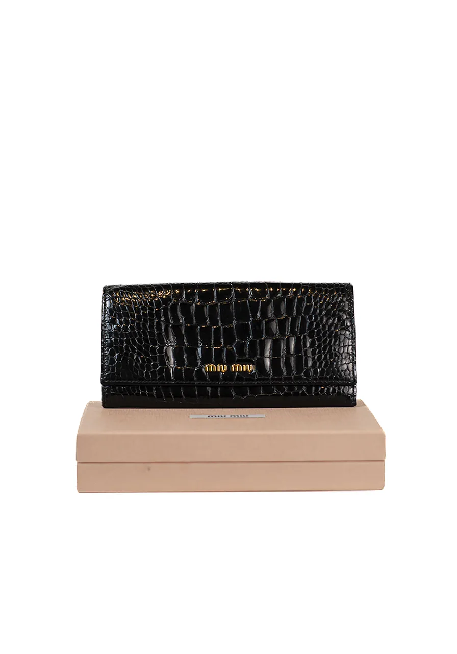 Carteira Miu Miu Croco Flap