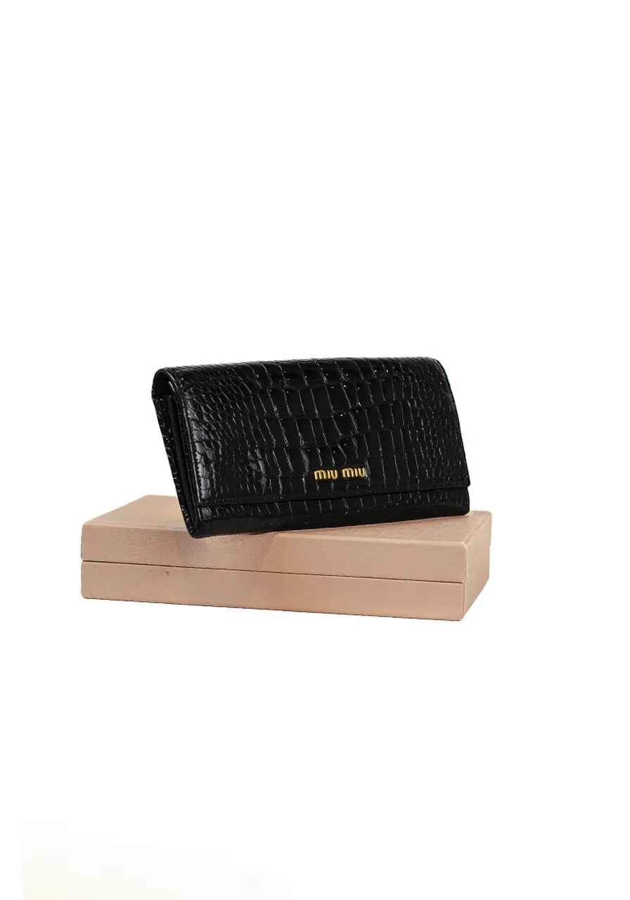 Carteira Miu Miu Croco Flap