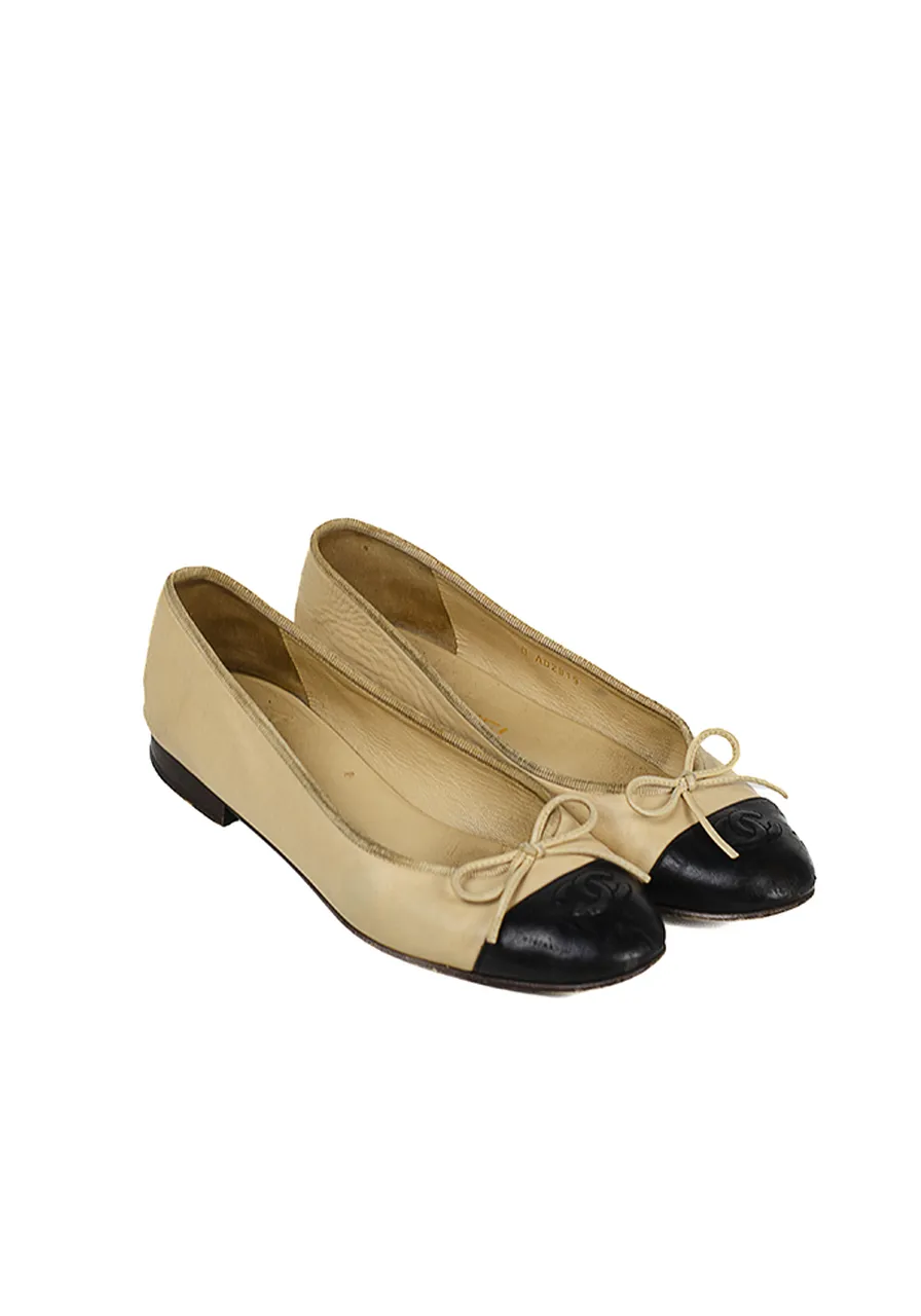 Chanel CC Cap Toe Ballet Flats