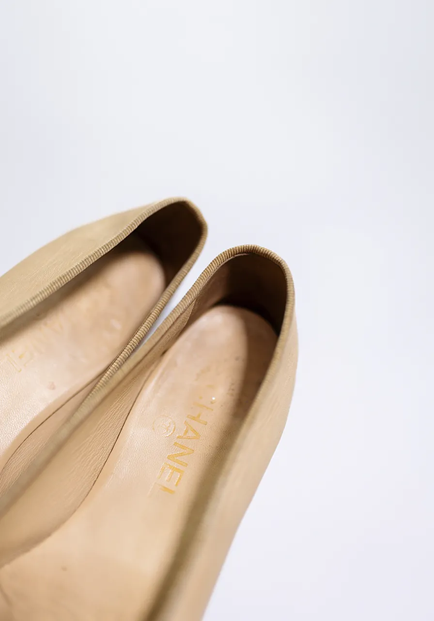 Chanel CC Cap Toe Ballet Flats