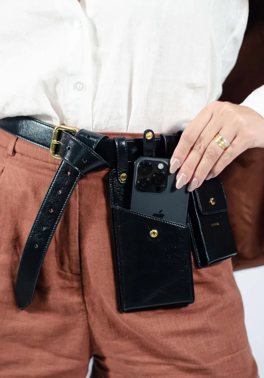 Cinto Fendi Vitello Glacier Utilty Belt Pouch 