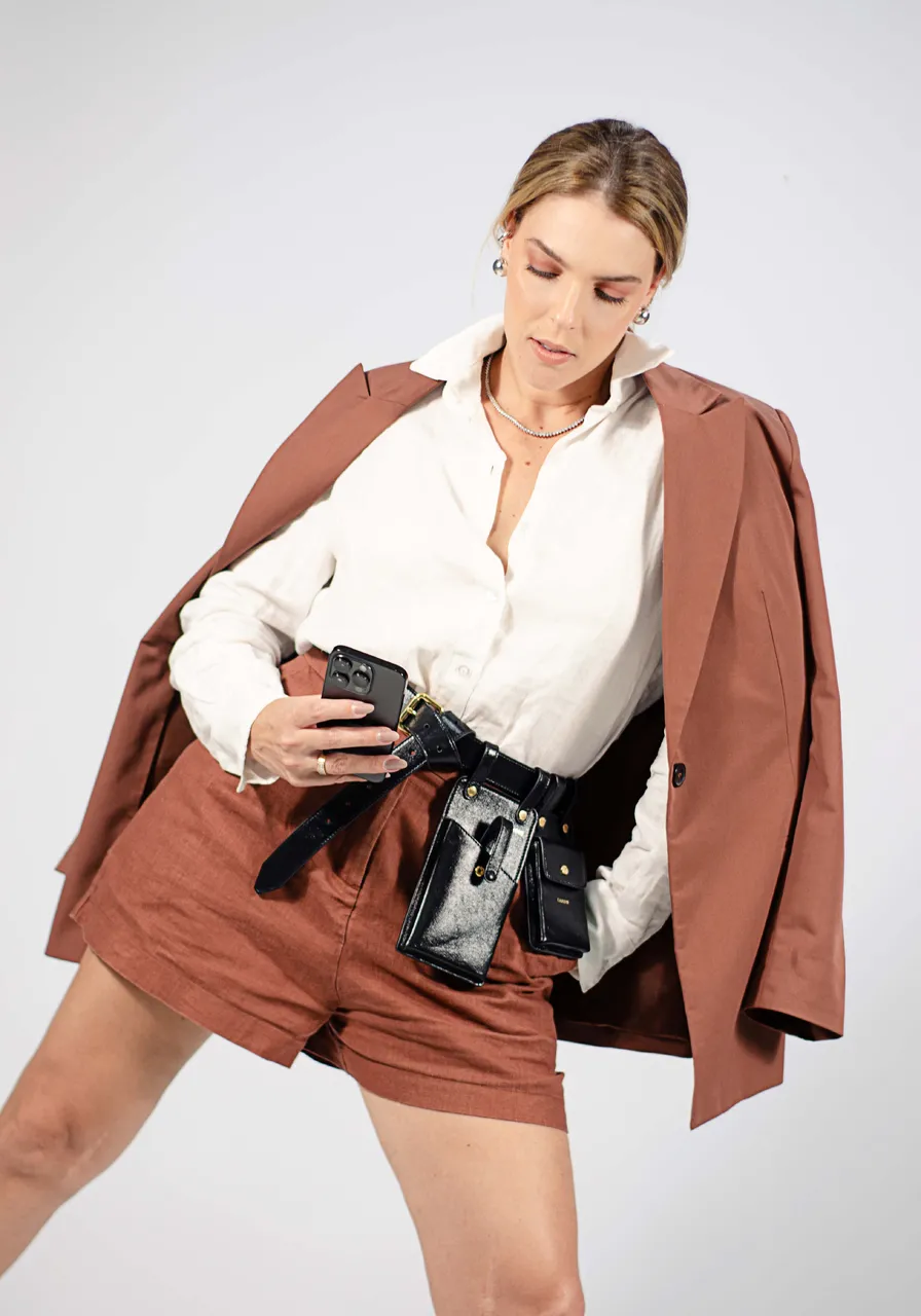 Cinto Fendi Vitello Glacier Utilty Belt Pouch 