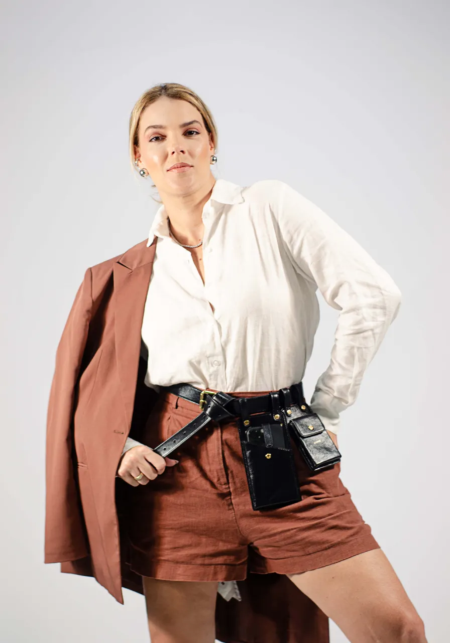 Cinto Fendi Vitello Glacier Utilty Belt Pouch 