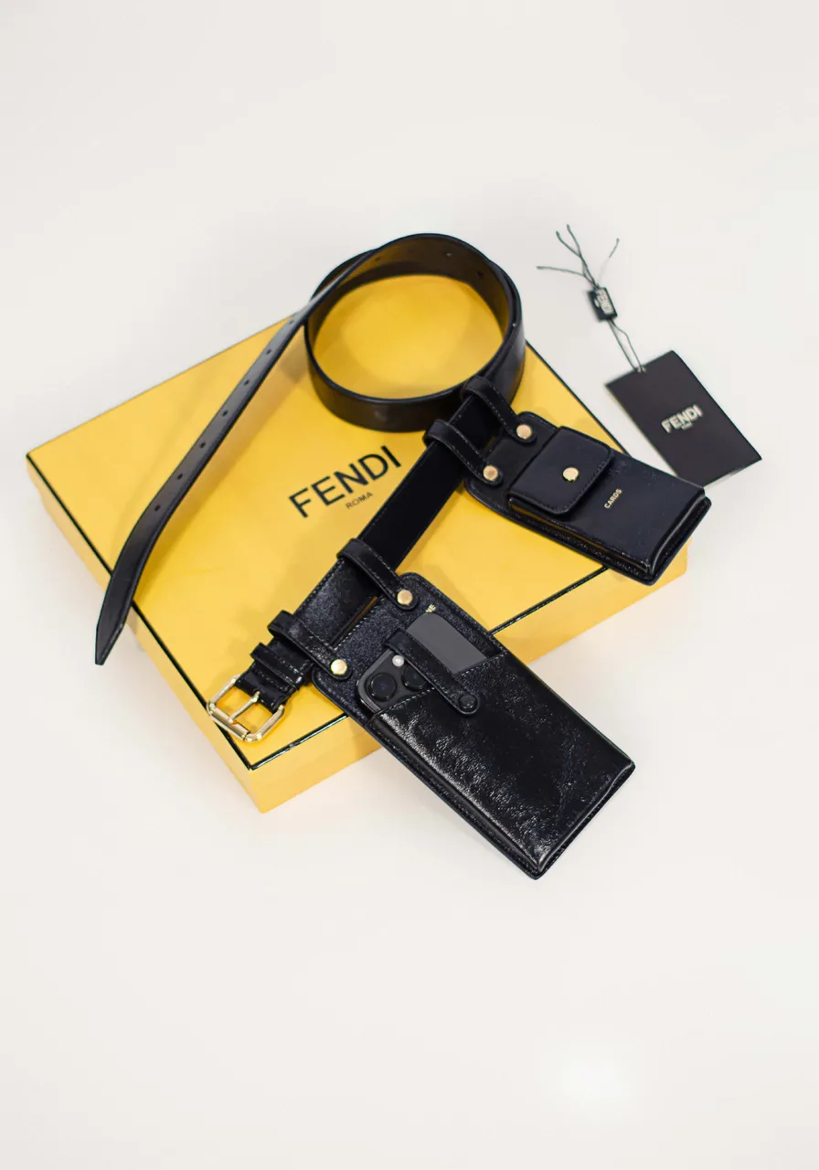 Cinto Fendi Vitello Glacier Utilty Belt Pouch 
