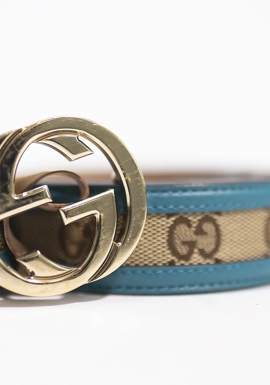 Cinto Gucci GG Supreme Blue