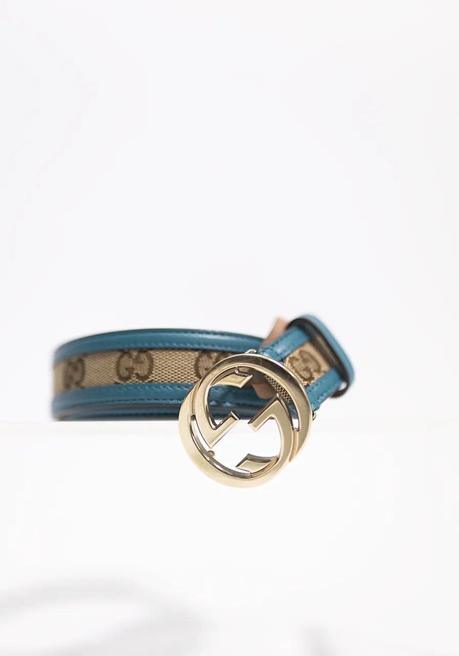 Cinto Gucci GG Supreme Blue