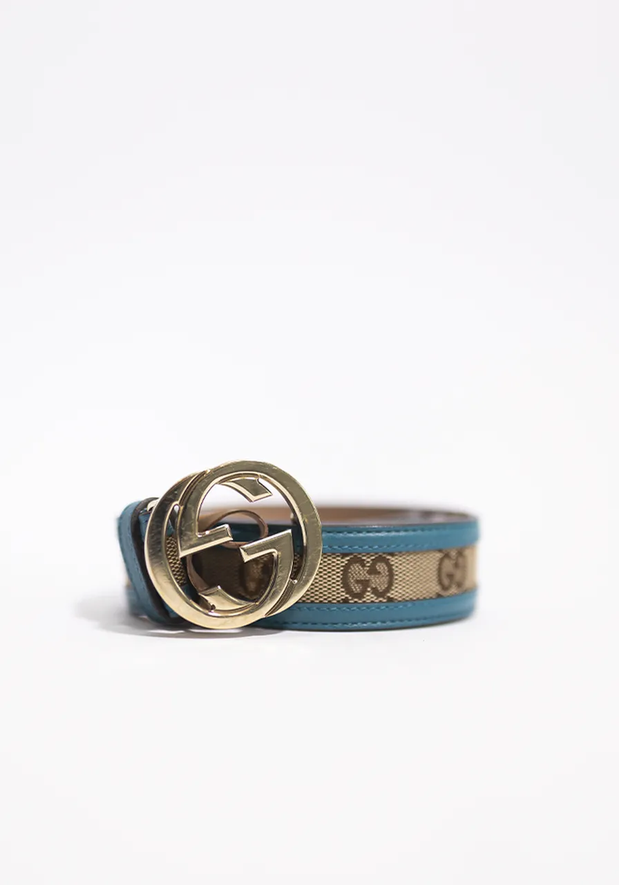 Cinto Gucci GG Supreme Blue