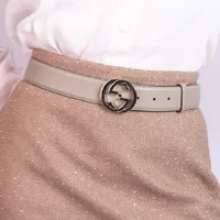 Cinto Gucci Interlocking Cinza  - imagem 2