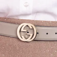 Cinto Gucci Interlocking Cinza  - imagem 4