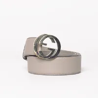 Cinto Gucci Interlocking Cinza  - imagem 5