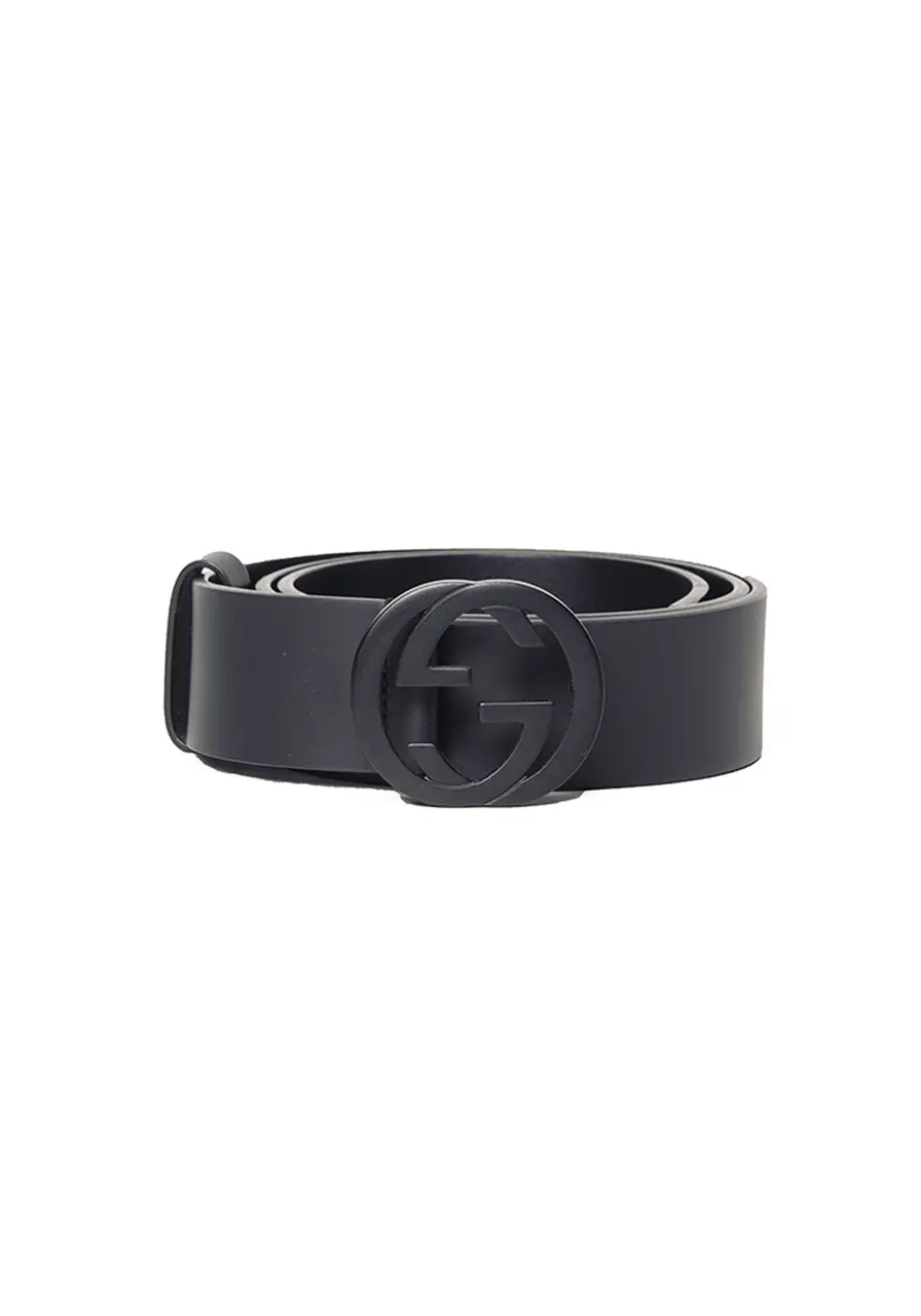Cinto Gucci Interlocking Preto 