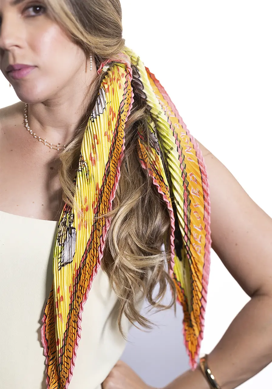 Lenço Hermès Silk Plissado