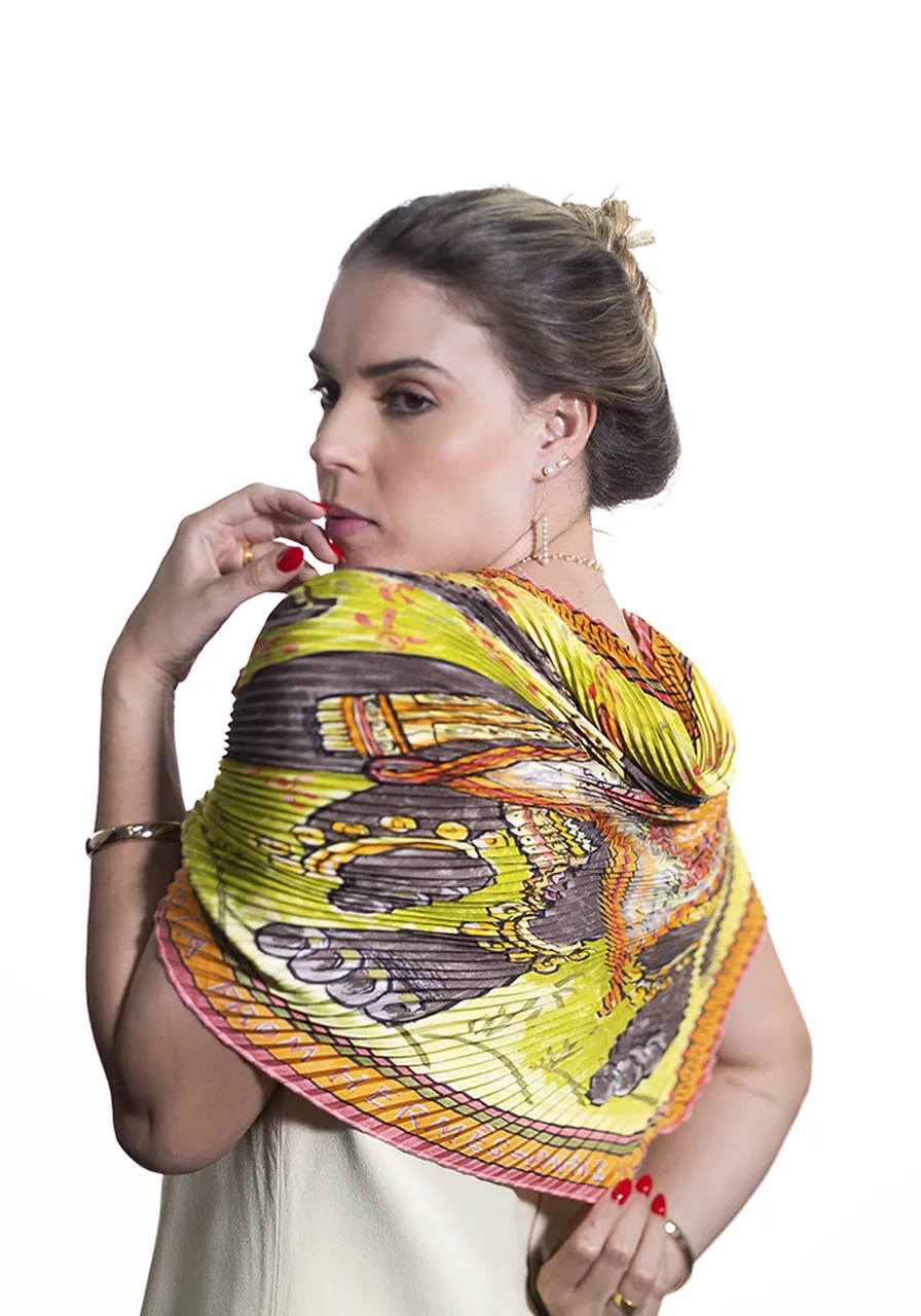 Lenço Hermès Silk Plissado