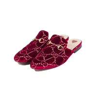 Gucci Princetown GG Velvet Slipper  - imagem 1