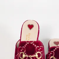 Gucci Princetown GG Velvet Slipper  - imagem 3